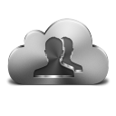 Cloud Contacts 2X Silver Icon 128x128 png